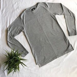 Grey Long Sleeve Longline Tee Shirt